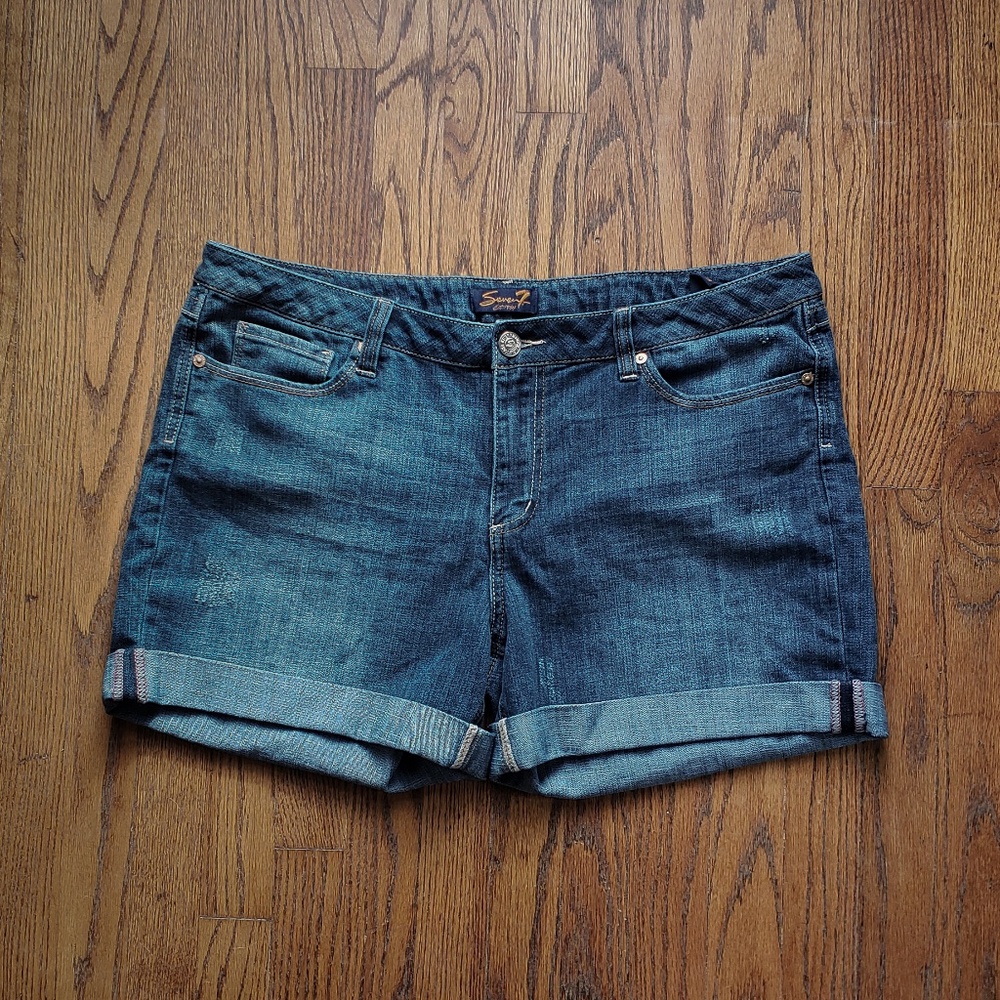 Seven7 Distressed Cuffed Shorts
